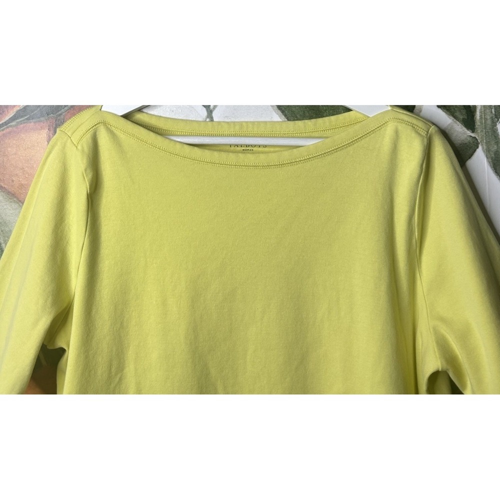 Talbots Woman 1X Stretch Weekend Tee Shirt Cotton Blend Boatneck Short Sleeve - Picture 2 of 5